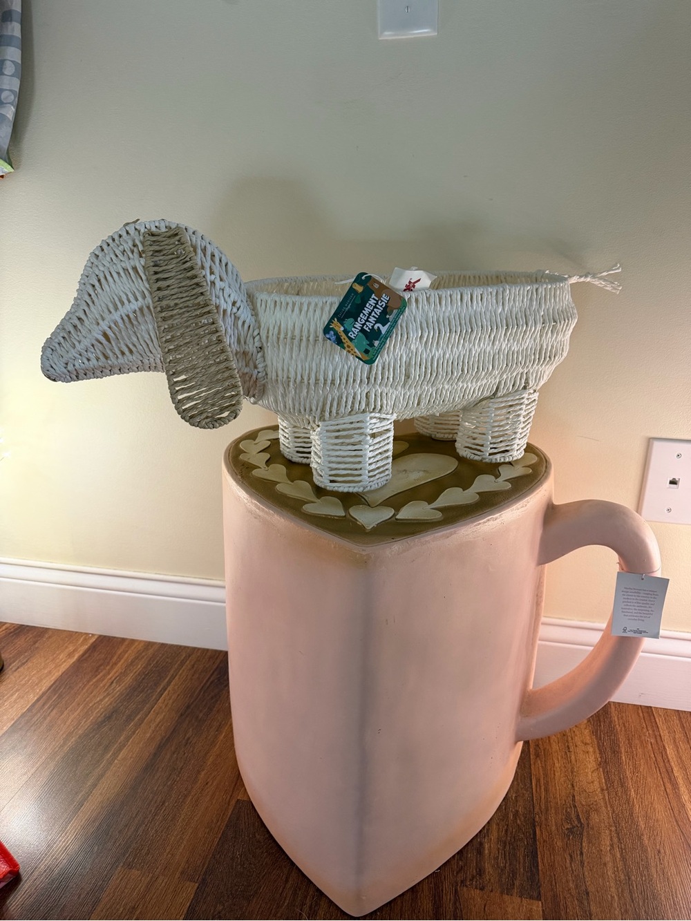 Rangement Fantaisie Wicker Dachshund Storage Basket